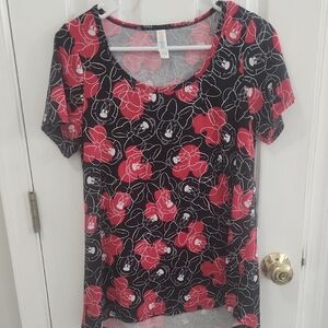 Mickey Mouse Black and Red Women's Top